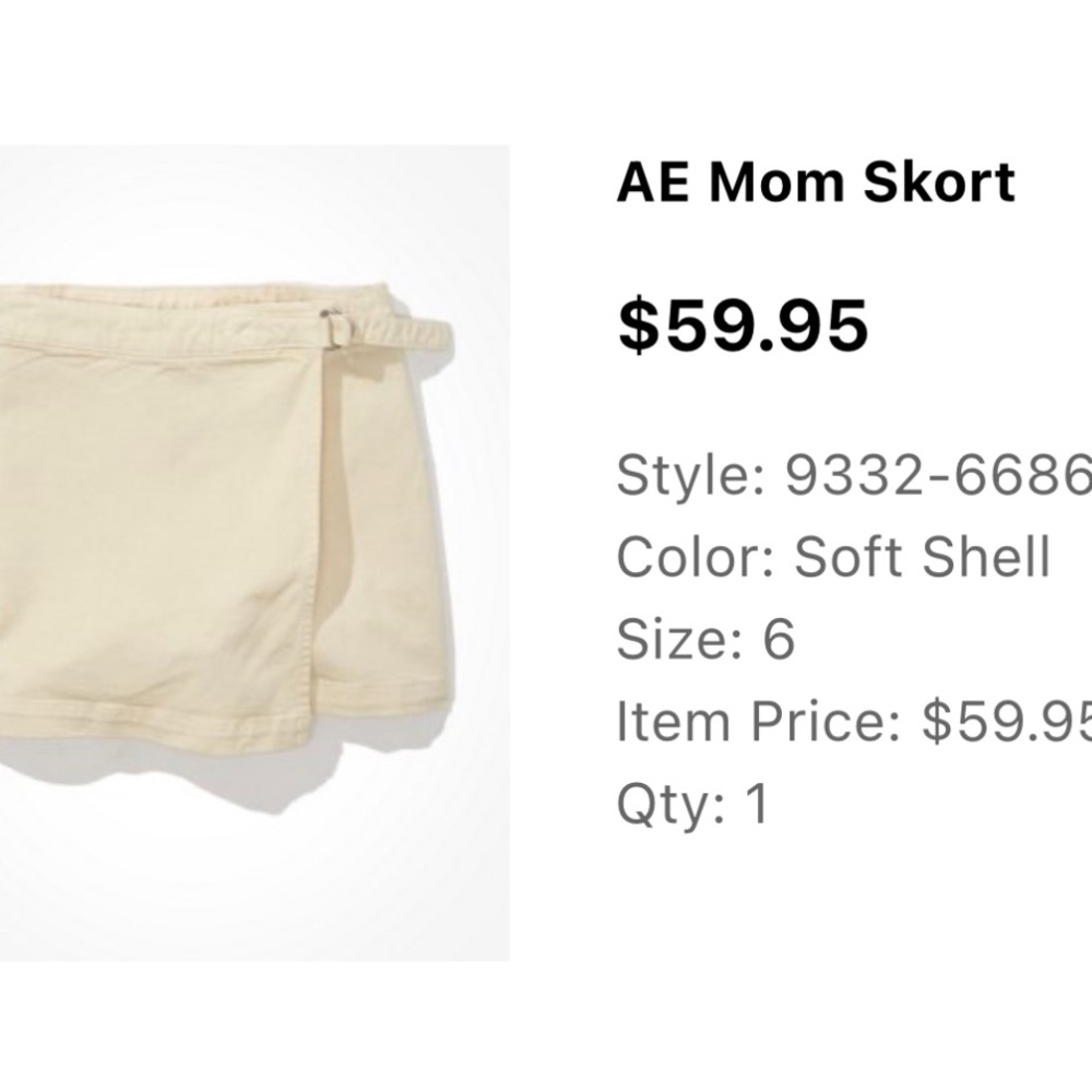 American Eagle mom skort size 6